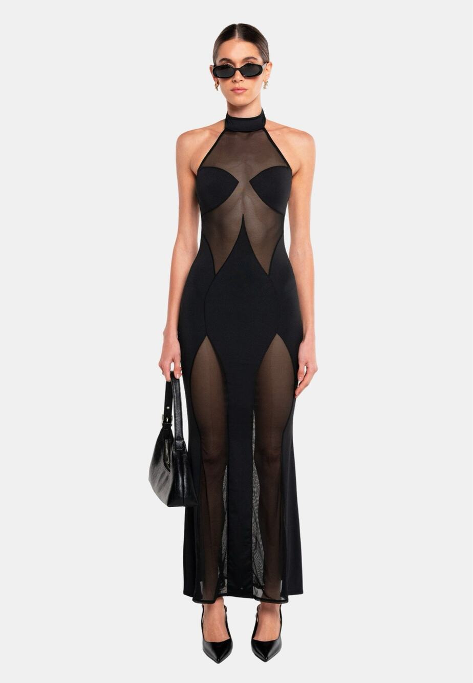 OW Collection SIERRA HALTER NECK - Maxi dress - black US10 L
